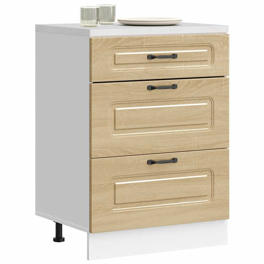 Onderkast Kalmar bewerkt hout sonoma eikenkleurig is nu te koop bij PeponiXL, paradijselijk wonen!