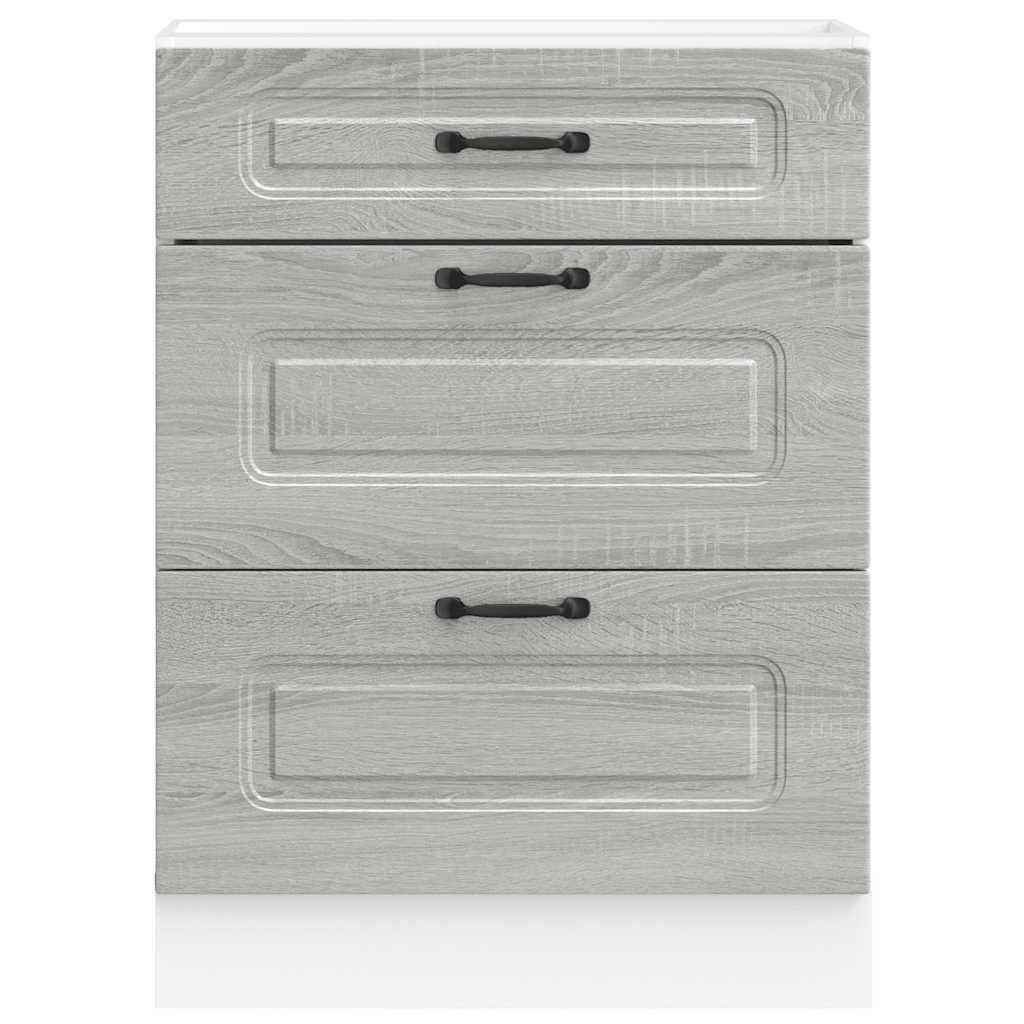 Onderkast Kalmar bewerkt hout grijs sonoma eiken is nu te koop bij PeponiXL, paradijselijk wonen!