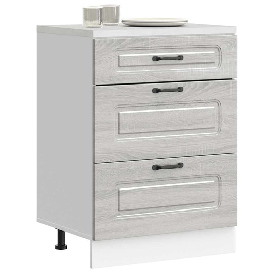 Onderkast Kalmar bewerkt hout grijs sonoma eiken is nu te koop bij PeponiXL, paradijselijk wonen!