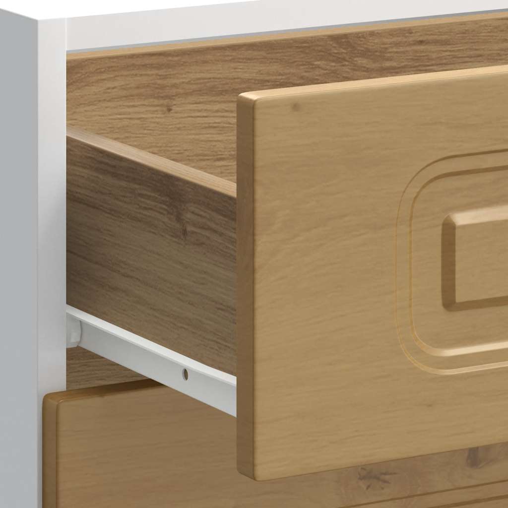Onderkast Kalmar bewerkt hout artisanaal eikenkleur is nu te koop bij PeponiXL, paradijselijk wonen!