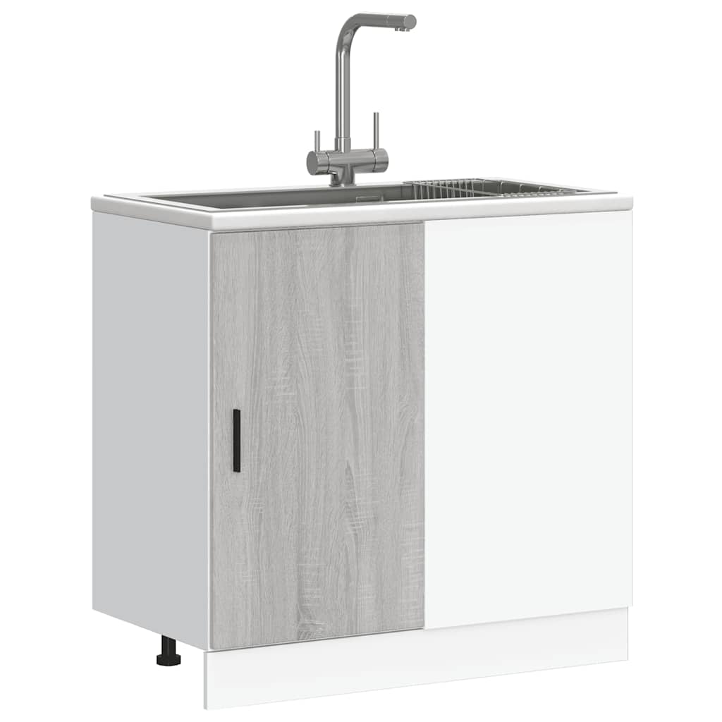 Onderkast Lyon bewerkt hout grijs sonoma eikenkleurig is nu te koop bij PeponiXL, paradijselijk wonen!