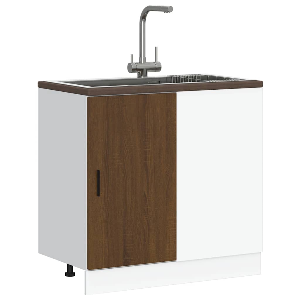 Onderkast Lyon bewerkt hout bruin eikenkleurigig is nu te koop bij PeponiXL, paradijselijk wonen!