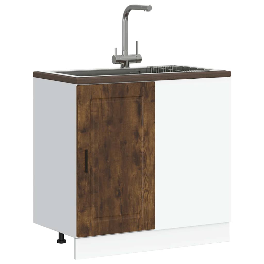 Onderkast Porto bewerkt hout gerookt eikenkleurig is nu te koop bij PeponiXL, paradijselijk wonen!