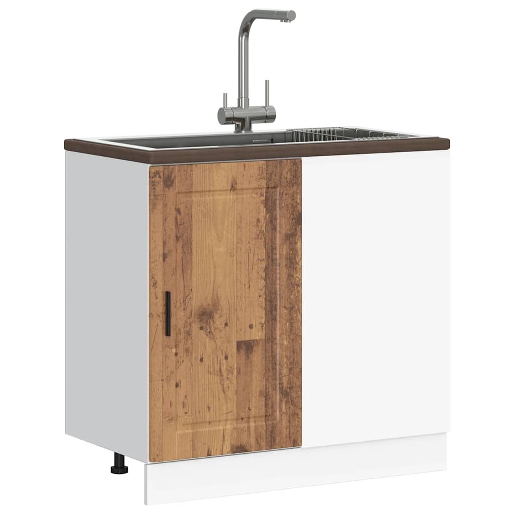 Onderkast Porto bewerkt hout oud houtkleurig is nu te koop bij PeponiXL, paradijselijk wonen!