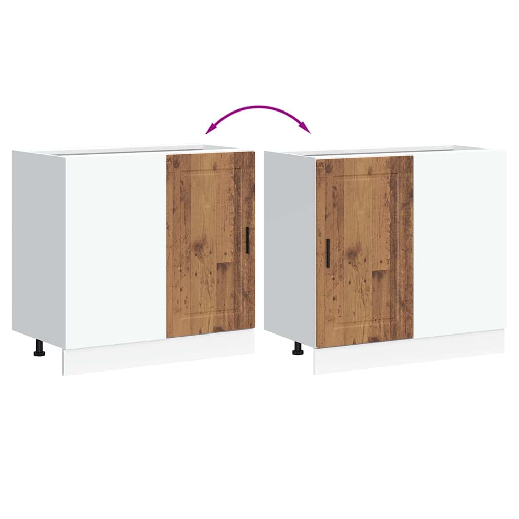 Onderkast Porto bewerkt hout oud houtkleurig is nu te koop bij PeponiXL, paradijselijk wonen!