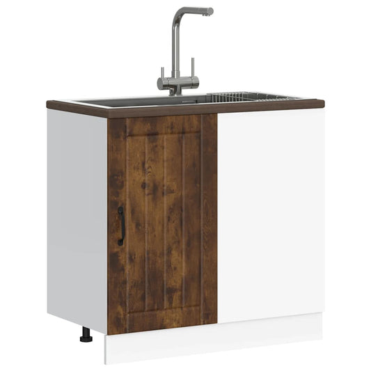 Onderkast Lucca bewerkt hout gerookt eikenkleurig is nu te koop bij PeponiXL, paradijselijk wonen!