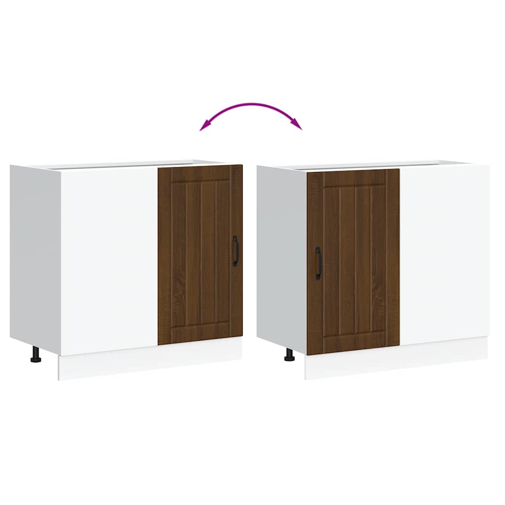 Onderkast Lucca bewerkt hout bruin eikenkleur is nu te koop bij PeponiXL, paradijselijk wonen!