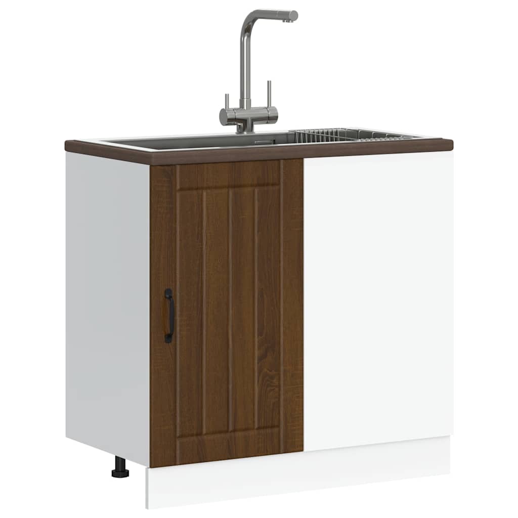 Onderkast Lucca bewerkt hout bruin eikenkleur is nu te koop bij PeponiXL, paradijselijk wonen!