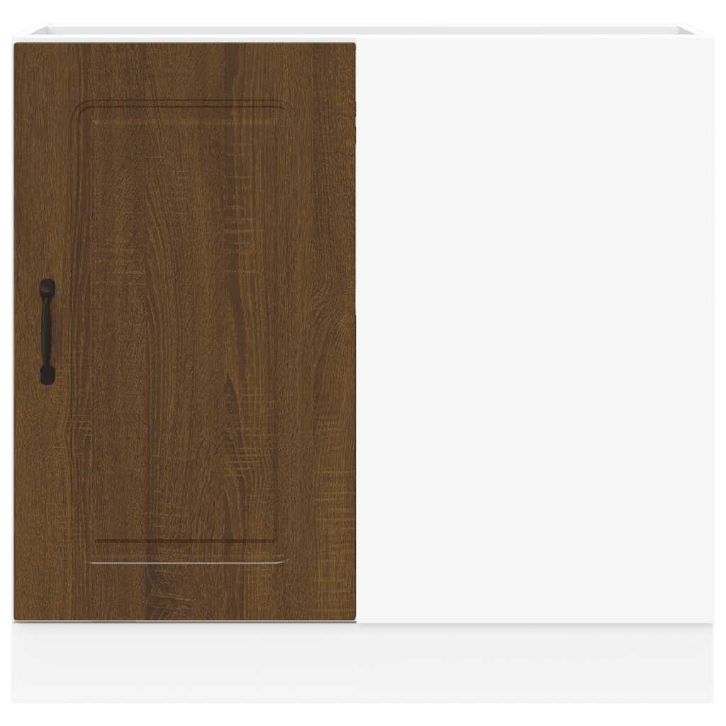 Onderkast Kalmar bewerkt hout bruin eikenkleur is nu te koop bij PeponiXL, paradijselijk wonen!