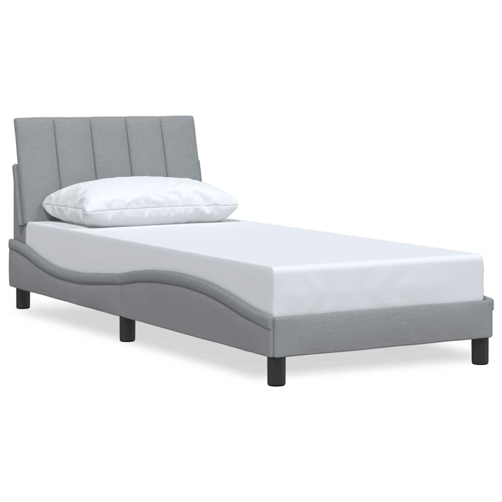 Bedframe zonder matras "Hanko" 80x200 cm stof lichtgrijs is nu te koop bij PeponiXL, paradijselijk wonen!