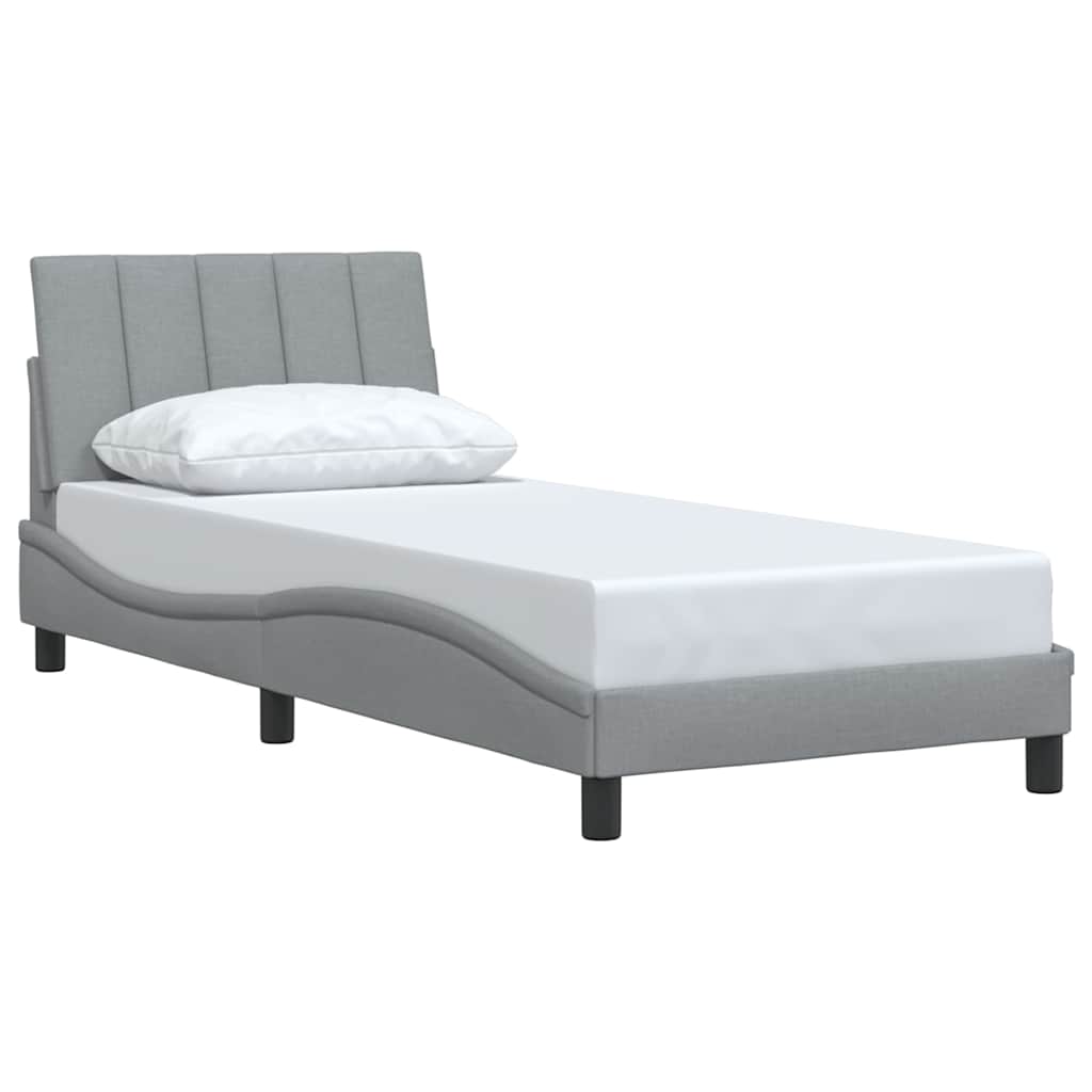 Bedframe zonder matras "Hanko" 80x200 cm stof lichtgrijs is nu te koop bij PeponiXL, paradijselijk wonen!