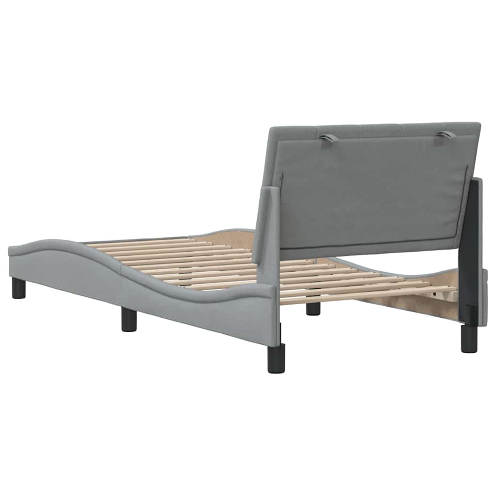 Bedframe zonder matras "Hanko" 80x200 cm stof lichtgrijs is nu te koop bij PeponiXL, paradijselijk wonen!