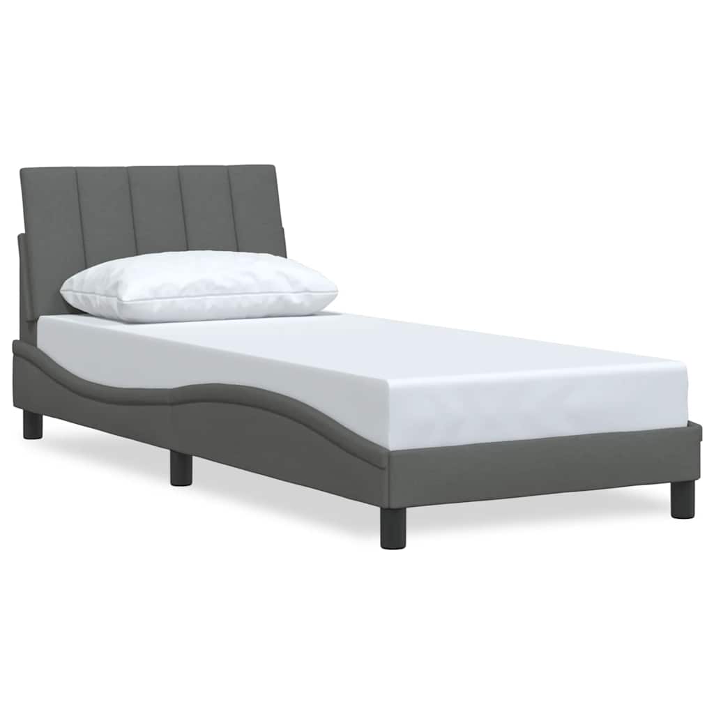Bedframe zonder matras "Hanko" 80x200 cm stof donkergrijs is nu te koop bij PeponiXL, paradijselijk wonen!