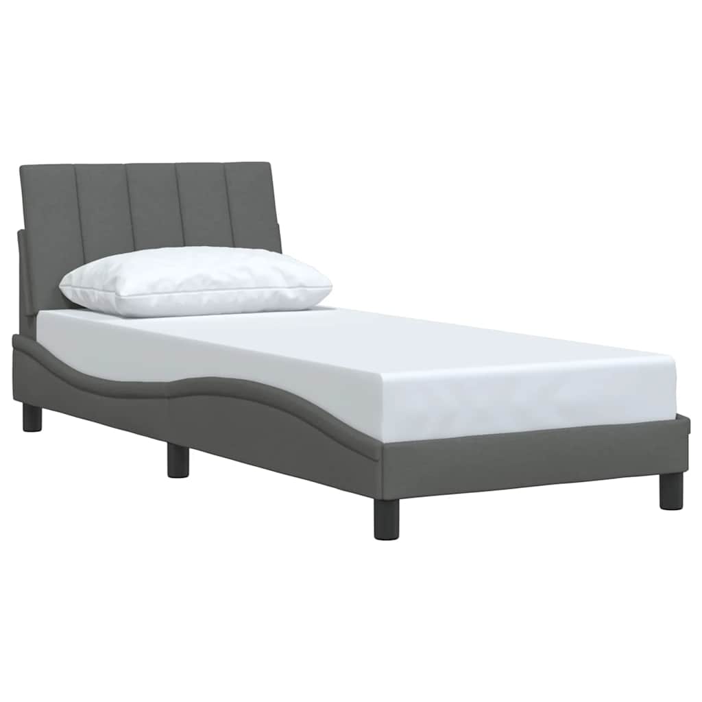 Bedframe zonder matras "Hanko" 80x200 cm stof donkergrijs is nu te koop bij PeponiXL, paradijselijk wonen!