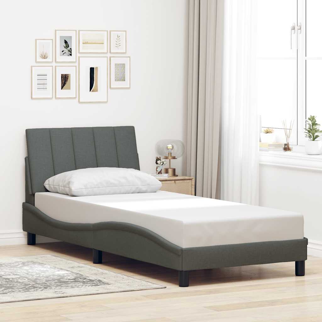 Bedframe zonder matras "Hanko" 80x200 cm stof donkergrijs is nu te koop bij PeponiXL, paradijselijk wonen!