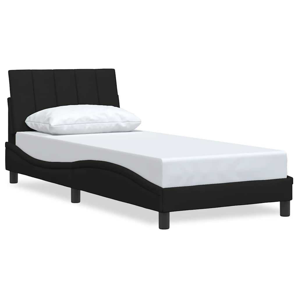 Bedframe zonder matras "Hanko" 80x200 cm stof zwart is nu te koop bij PeponiXL, paradijselijk wonen!