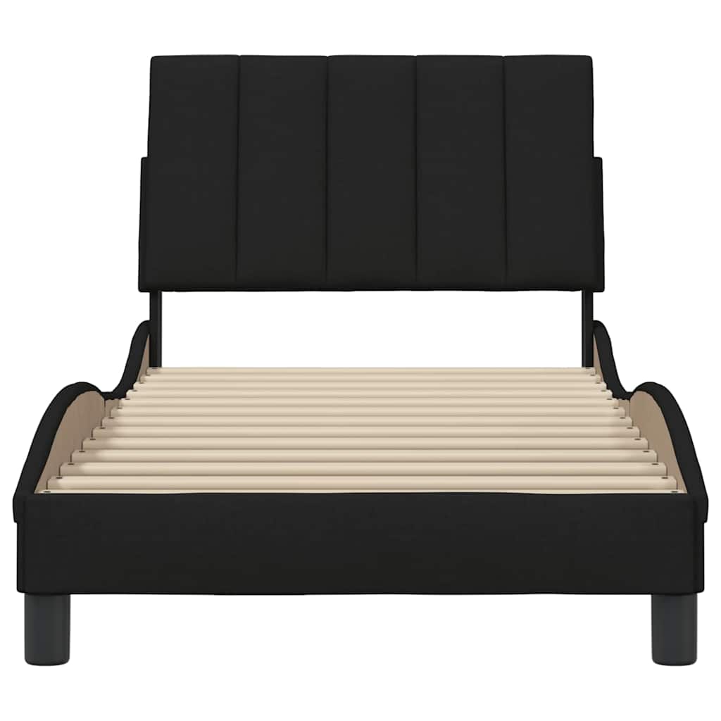 Bedframe zonder matras "Hanko" 80x200 cm stof zwart is nu te koop bij PeponiXL, paradijselijk wonen!