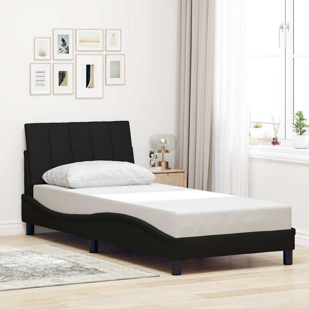 Bedframe zonder matras "Hanko" 80x200 cm stof zwart is nu te koop bij PeponiXL, paradijselijk wonen!