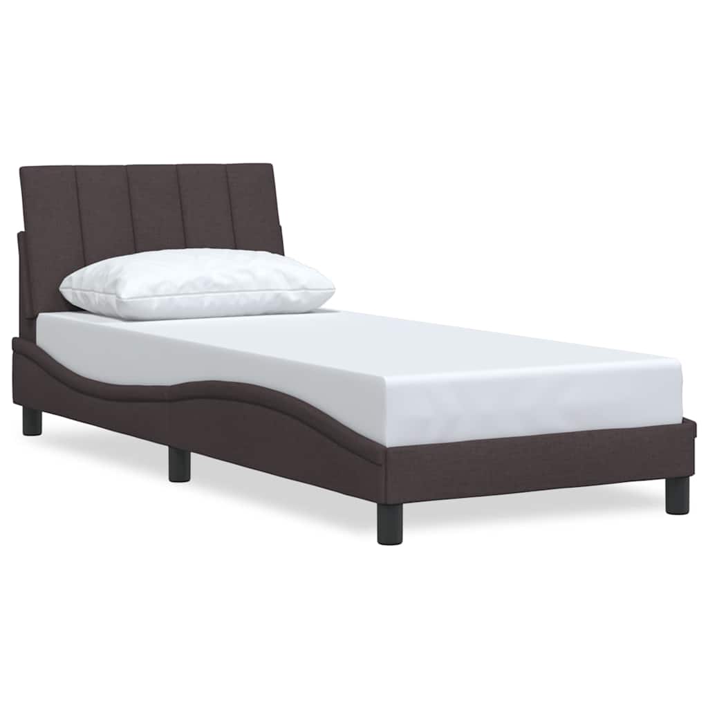 Bedframe zonder matras "Hanko" 80x200 cm stof donkerbruin is nu te koop bij PeponiXL, paradijselijk wonen!