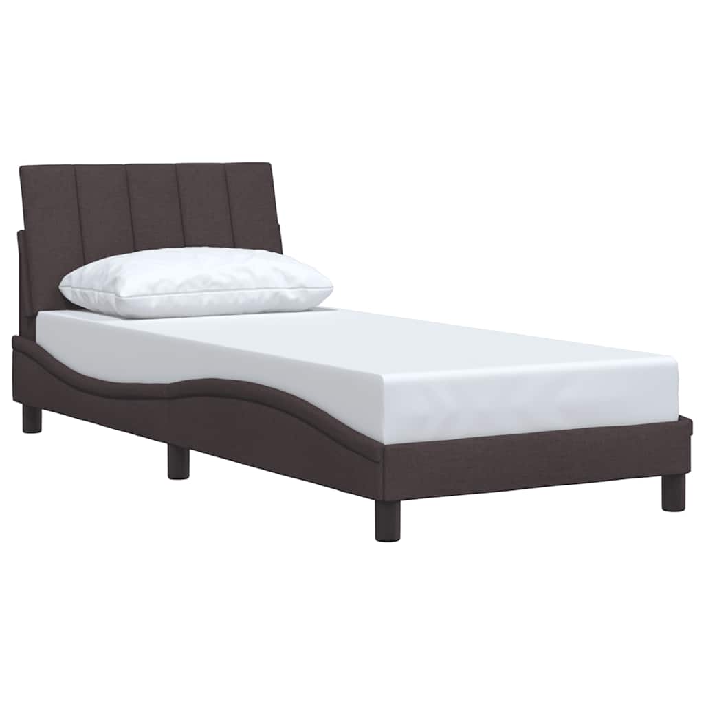 Bedframe zonder matras "Hanko" 80x200 cm stof donkerbruin is nu te koop bij PeponiXL, paradijselijk wonen!