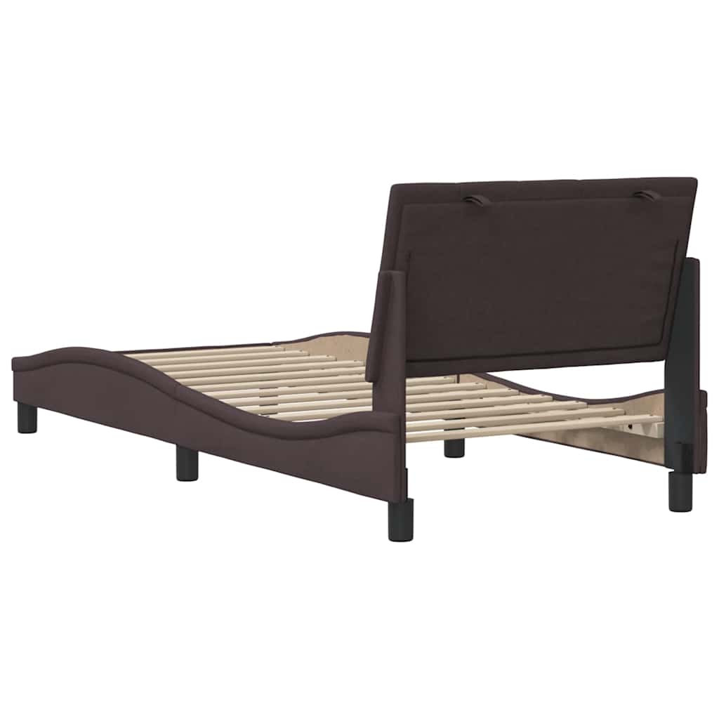 Bedframe zonder matras "Hanko" 80x200 cm stof donkerbruin is nu te koop bij PeponiXL, paradijselijk wonen!
