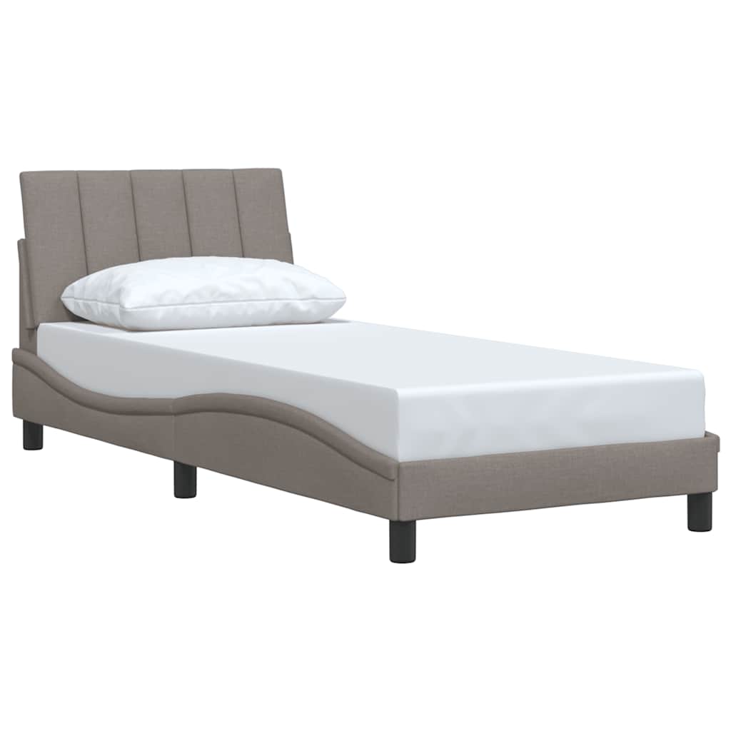 Bedframe zonder matras "Hanko" 80x200 cm stof taupe is nu te koop bij PeponiXL, paradijselijk wonen!