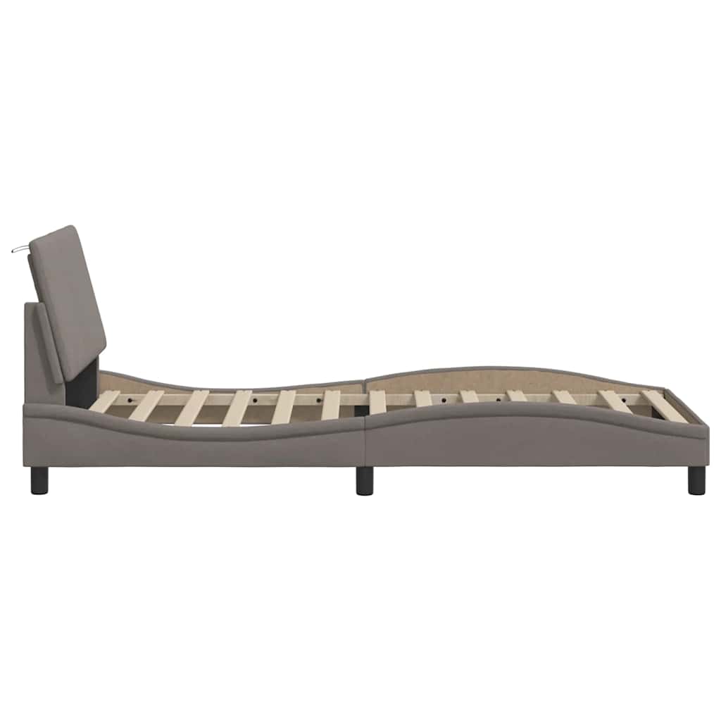 Bedframe zonder matras "Hanko" 80x200 cm stof taupe is nu te koop bij PeponiXL, paradijselijk wonen!