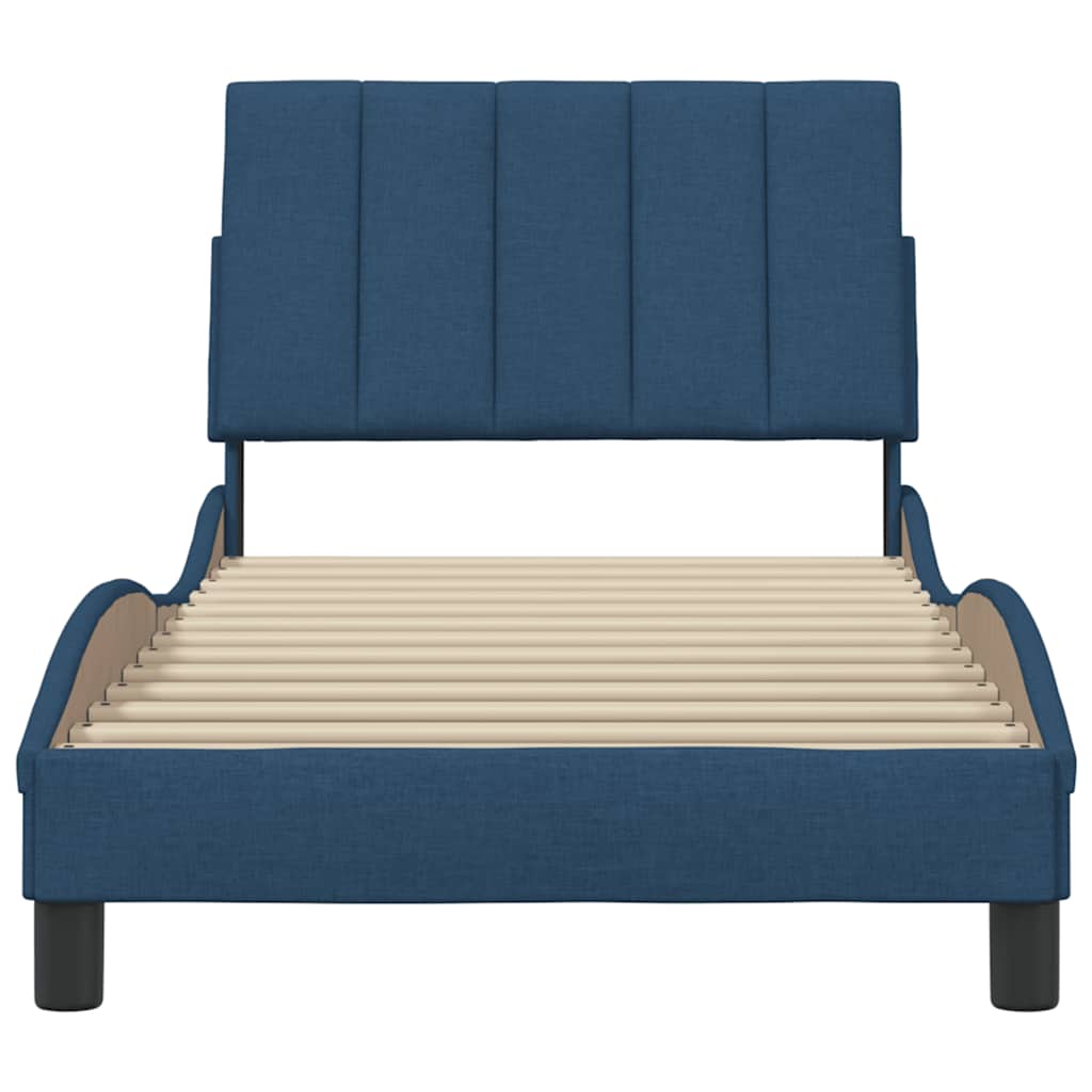Bedframe zonder matras "Hanko" 80x200 cm stof blauw is nu te koop bij PeponiXL, paradijselijk wonen!