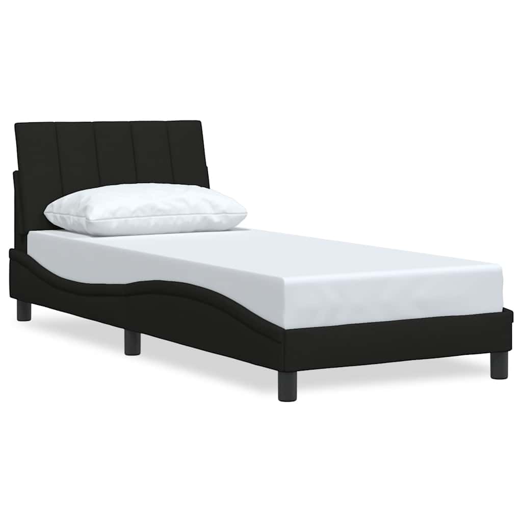 Bedframe zonder matras "Hanko" 90x190 cm stof zwart is nu te koop bij PeponiXL, paradijselijk wonen!