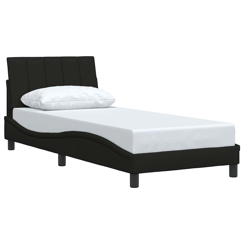Bedframe zonder matras "Hanko" 90x190 cm stof zwart is nu te koop bij PeponiXL, paradijselijk wonen!