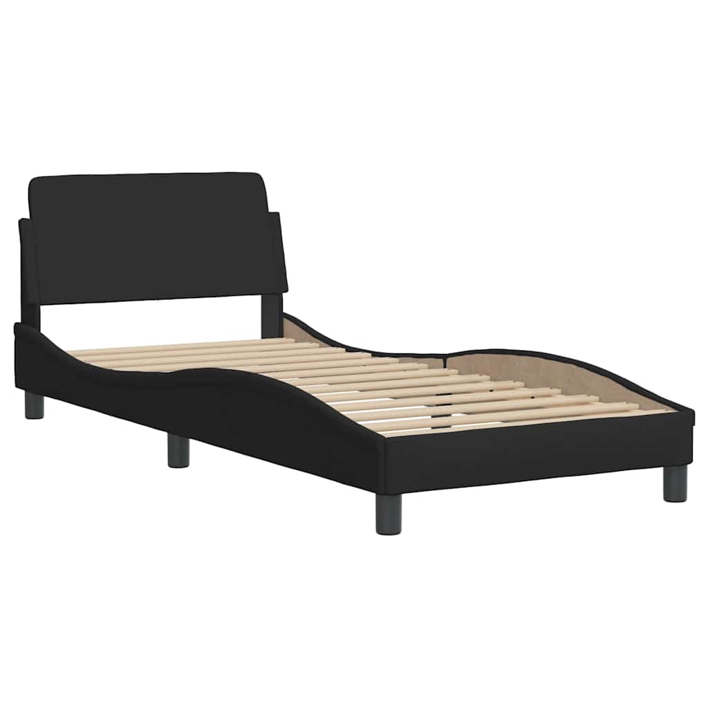 Bedframe zonder matras "Hanko" 90x190 cm stof zwart is nu te koop bij PeponiXL, paradijselijk wonen!