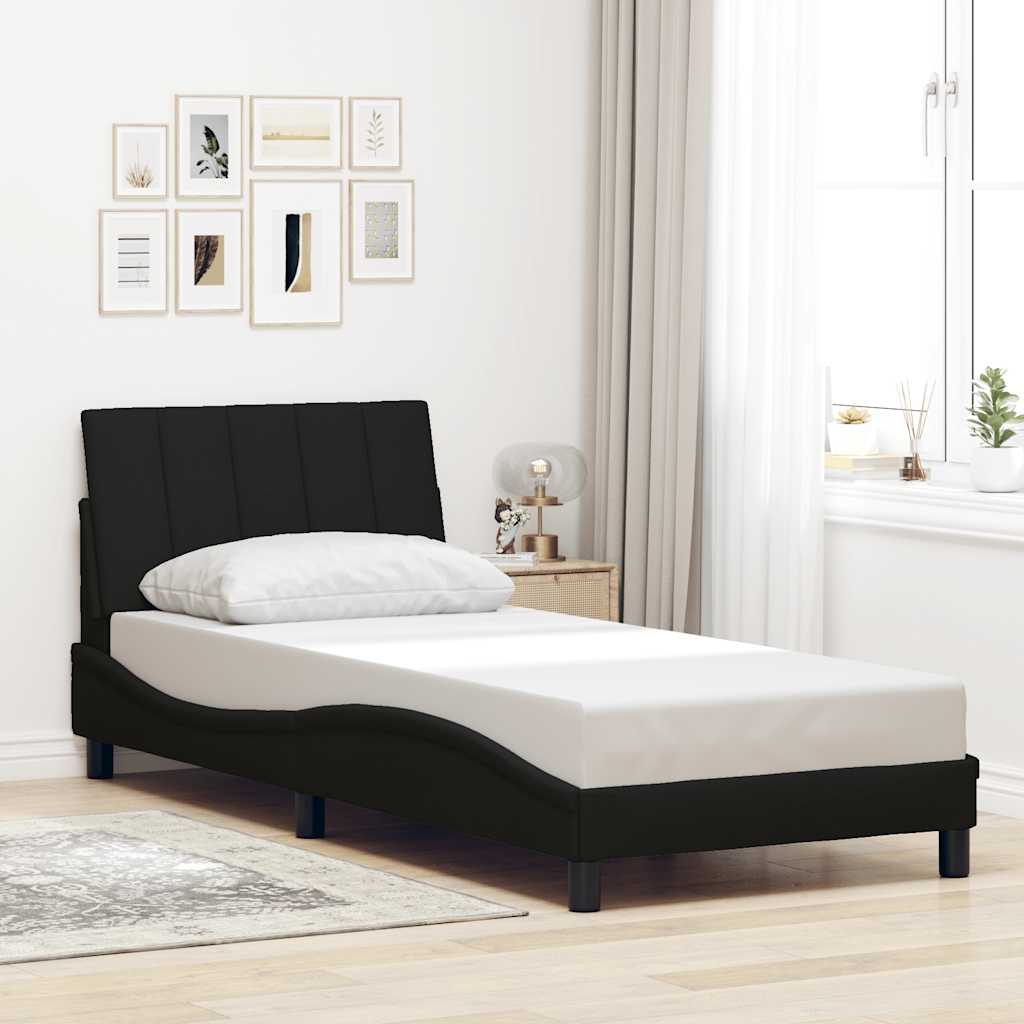 Bedframe zonder matras "Hanko" 90x190 cm stof zwart is nu te koop bij PeponiXL, paradijselijk wonen!