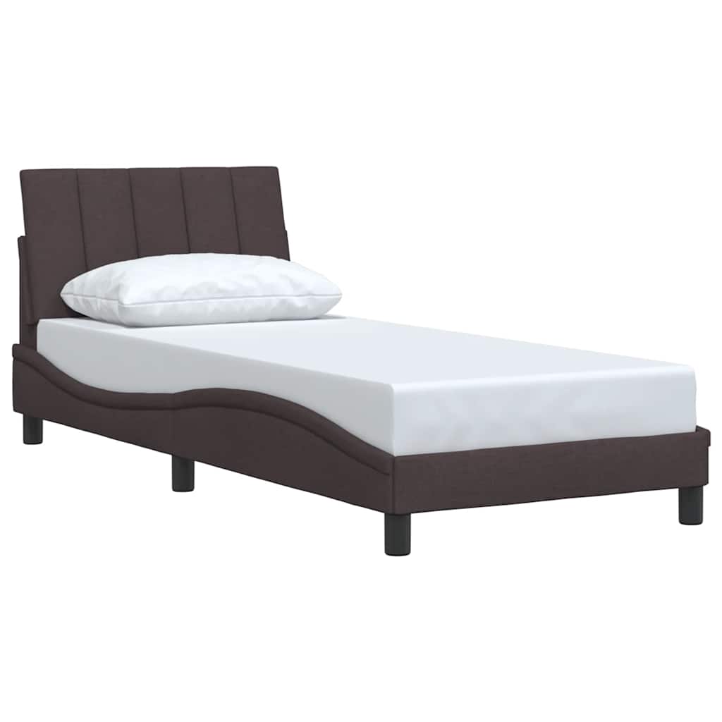 Bedframe zonder matras "Hanko" 90x190 cm stof donkerbruin is nu te koop bij PeponiXL, paradijselijk wonen!