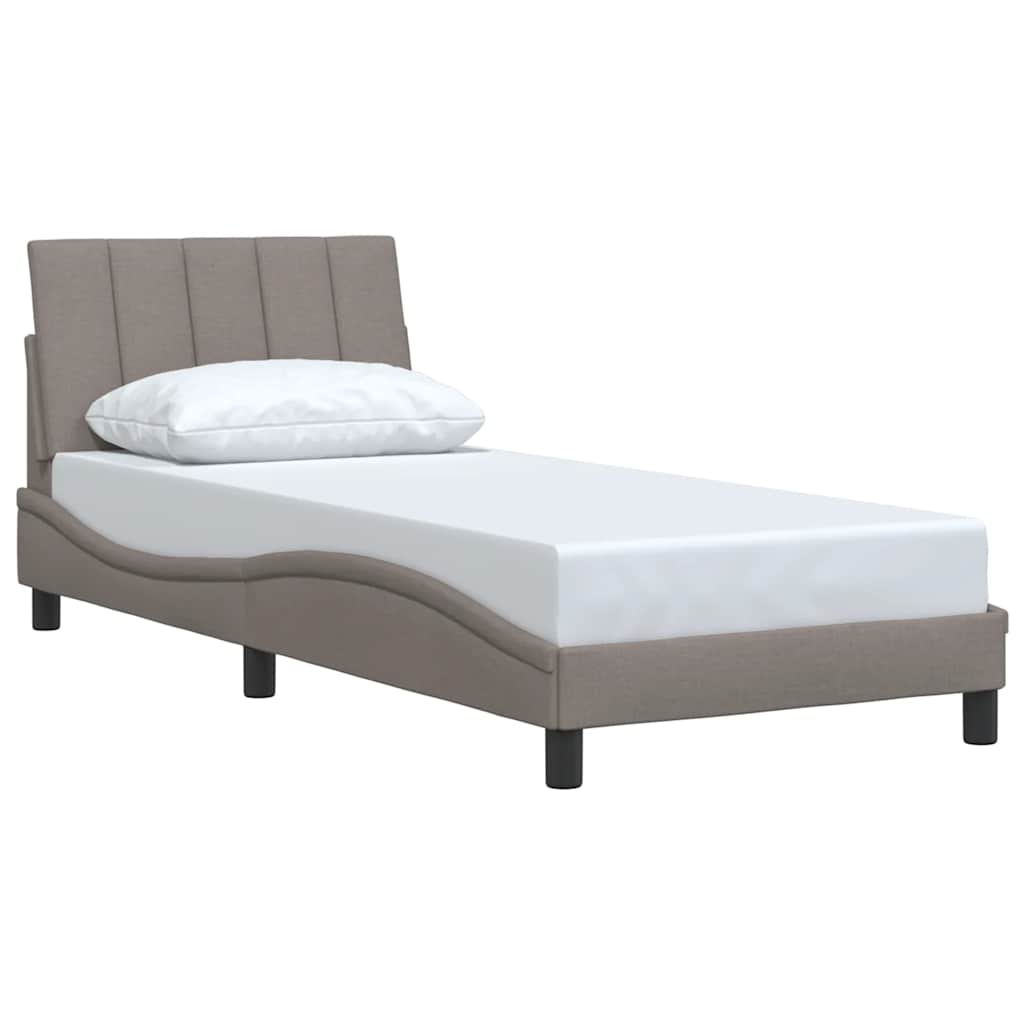 Bedframe zonder matras "Hanko" 90x190 cm stof taupe is nu te koop bij PeponiXL, paradijselijk wonen!