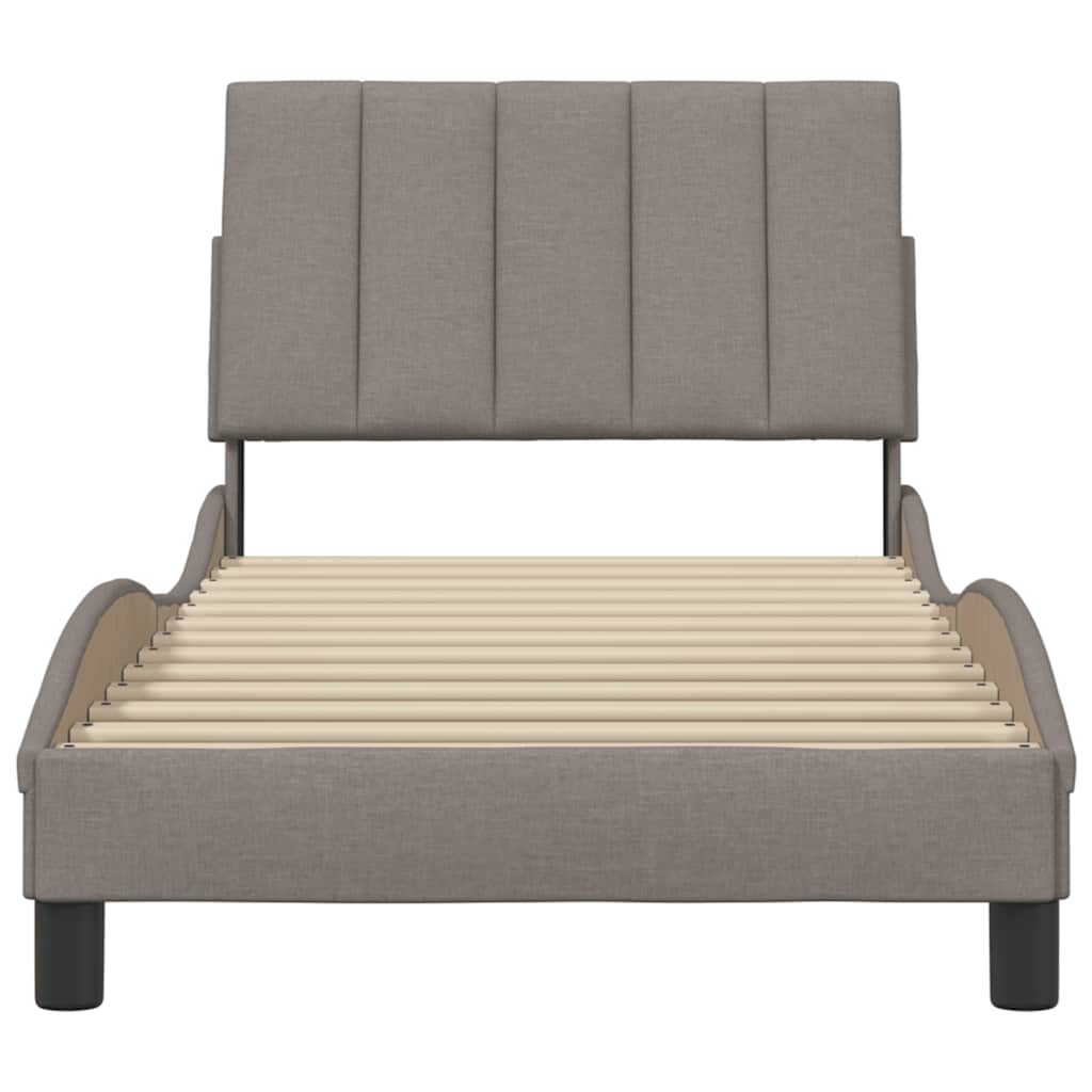 Bedframe zonder matras "Hanko" 90x190 cm stof taupe is nu te koop bij PeponiXL, paradijselijk wonen!