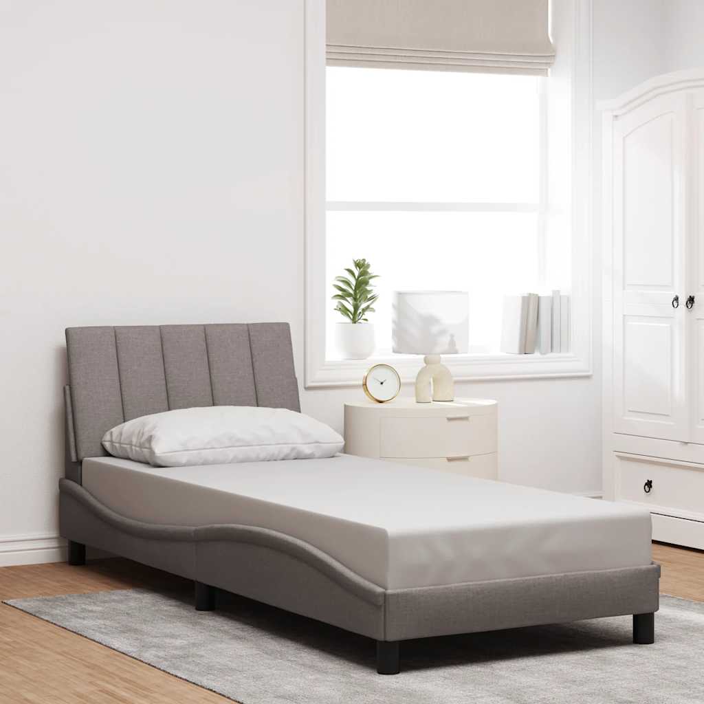 Bedframe zonder matras "Hanko" 90x190 cm stof taupe is nu te koop bij PeponiXL, paradijselijk wonen!