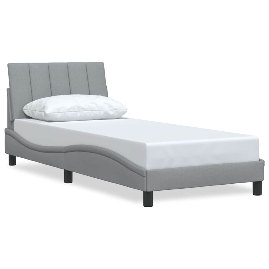 Bedframe zonder matras "Hanko" 90x200 cm stof lichtgrijs is nu te koop bij PeponiXL, paradijselijk wonen!