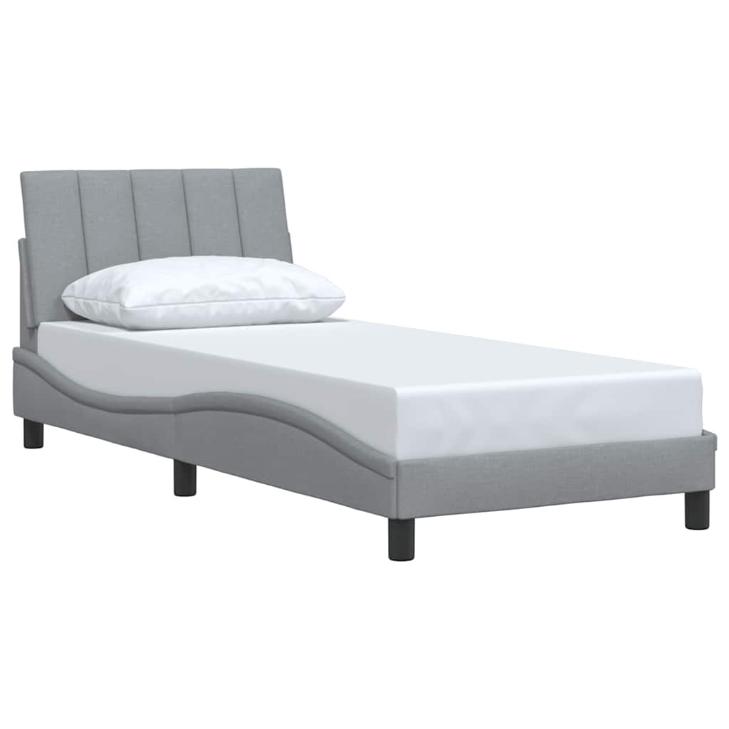 Bedframe zonder matras "Hanko" 90x200 cm stof lichtgrijs is nu te koop bij PeponiXL, paradijselijk wonen!