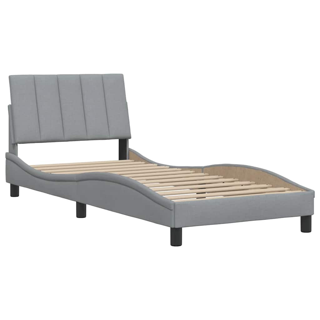 Bedframe zonder matras "Hanko" 90x200 cm stof lichtgrijs is nu te koop bij PeponiXL, paradijselijk wonen!