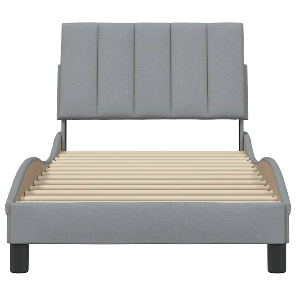 Bedframe zonder matras "Hanko" 90x200 cm stof lichtgrijs is nu te koop bij PeponiXL, paradijselijk wonen!