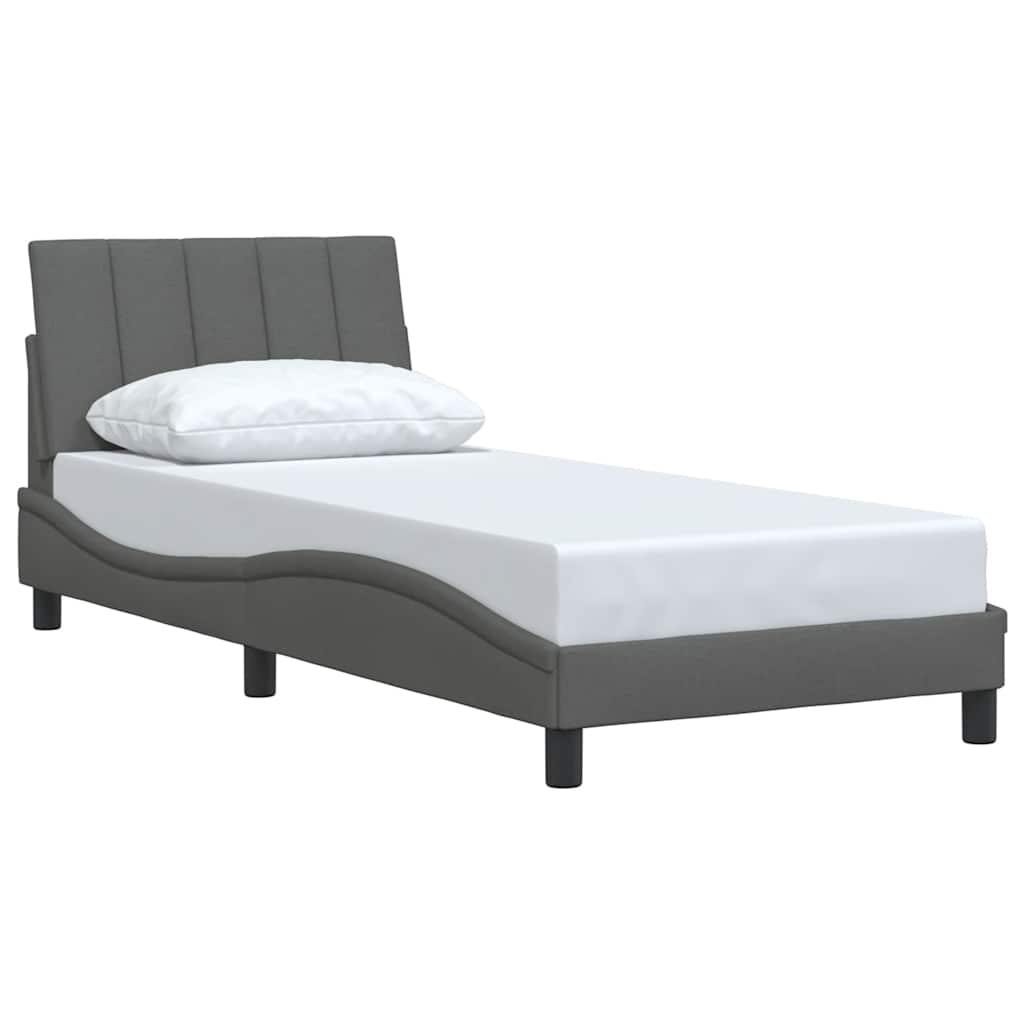 Bedframe zonder matras "Hanko" 90x200 cm stof donkergrijs is nu te koop bij PeponiXL, paradijselijk wonen!