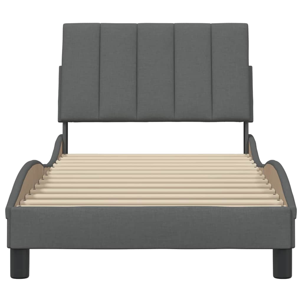 Bedframe zonder matras "Hanko" 90x200 cm stof donkergrijs is nu te koop bij PeponiXL, paradijselijk wonen!