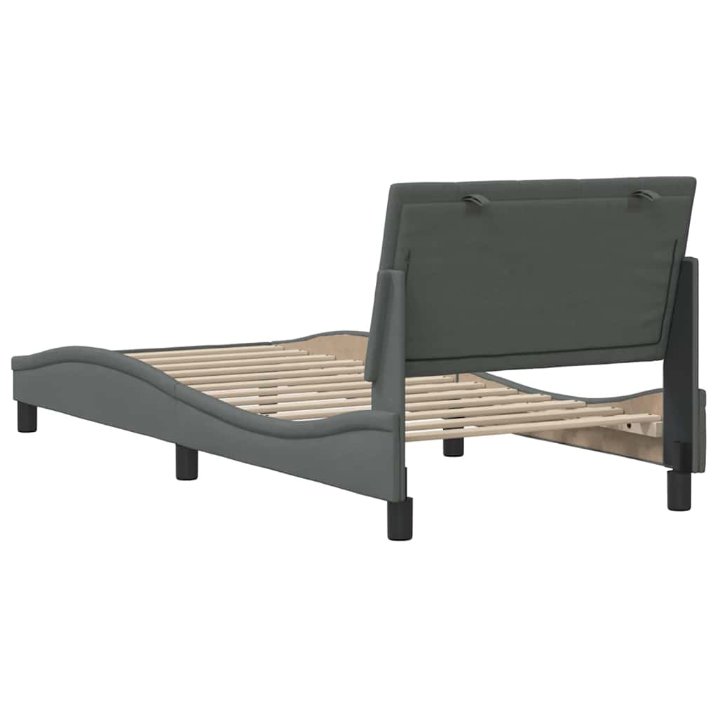 Bedframe zonder matras "Hanko" 90x200 cm stof donkergrijs is nu te koop bij PeponiXL, paradijselijk wonen!
