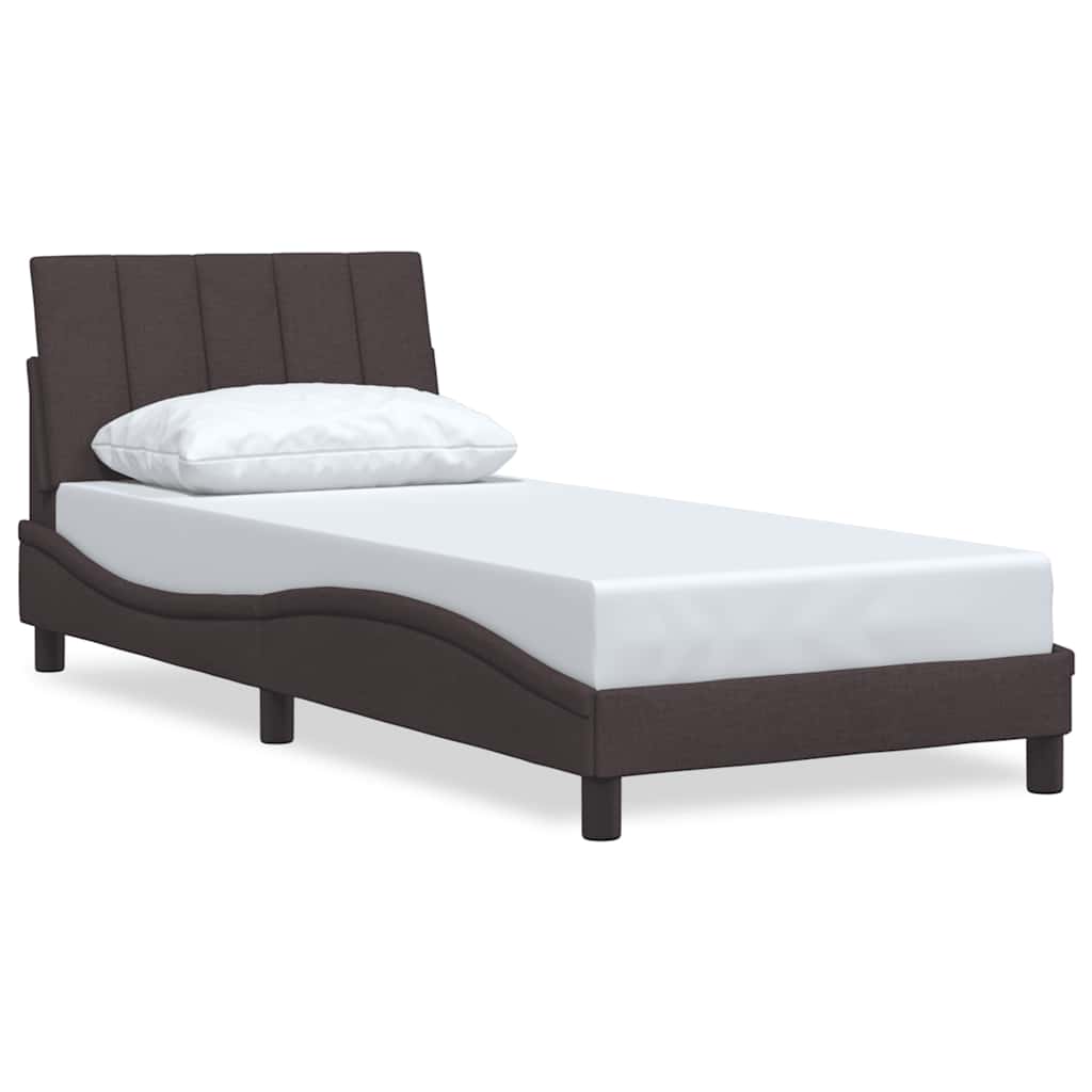 Bedframe zonder matras "Hanko" 90x200 cm stof donkerbruin is nu te koop bij PeponiXL, paradijselijk wonen!