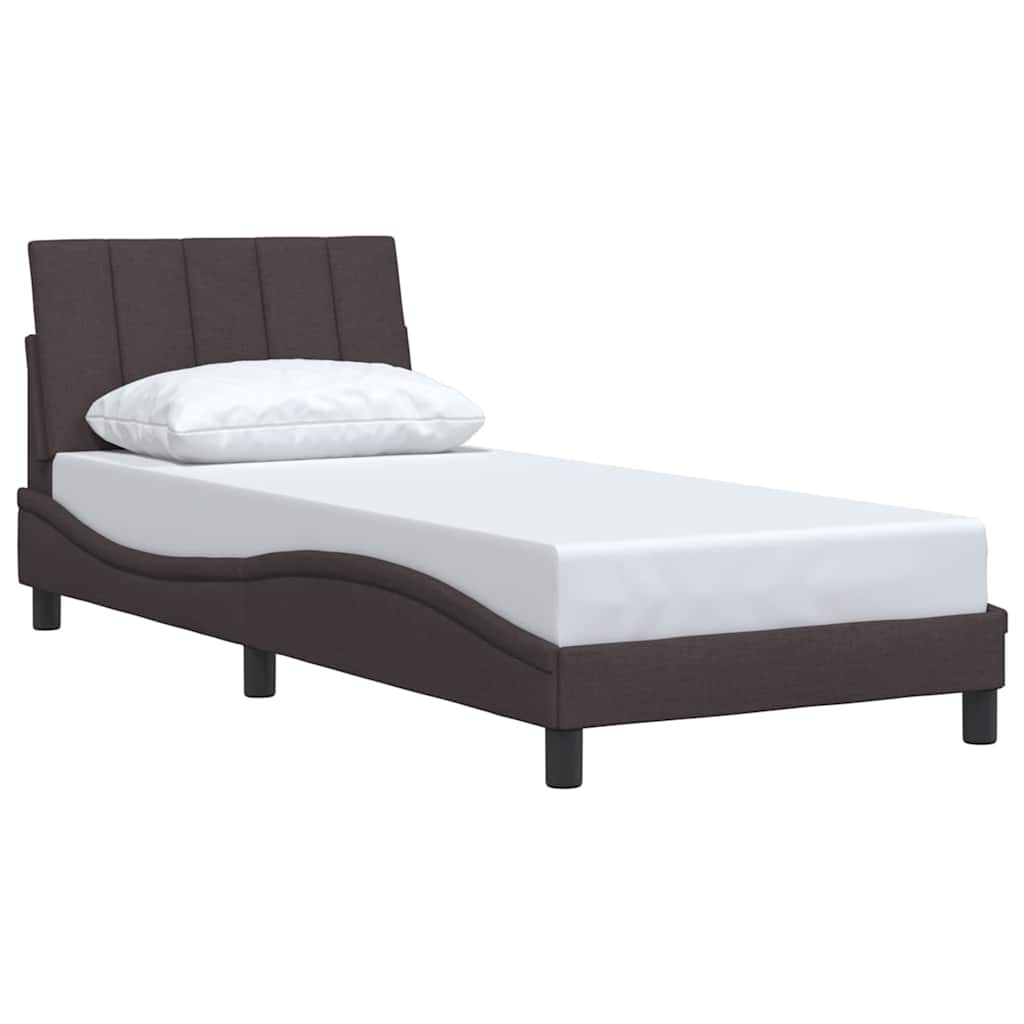 Bedframe zonder matras "Hanko" 90x200 cm stof donkerbruin is nu te koop bij PeponiXL, paradijselijk wonen!