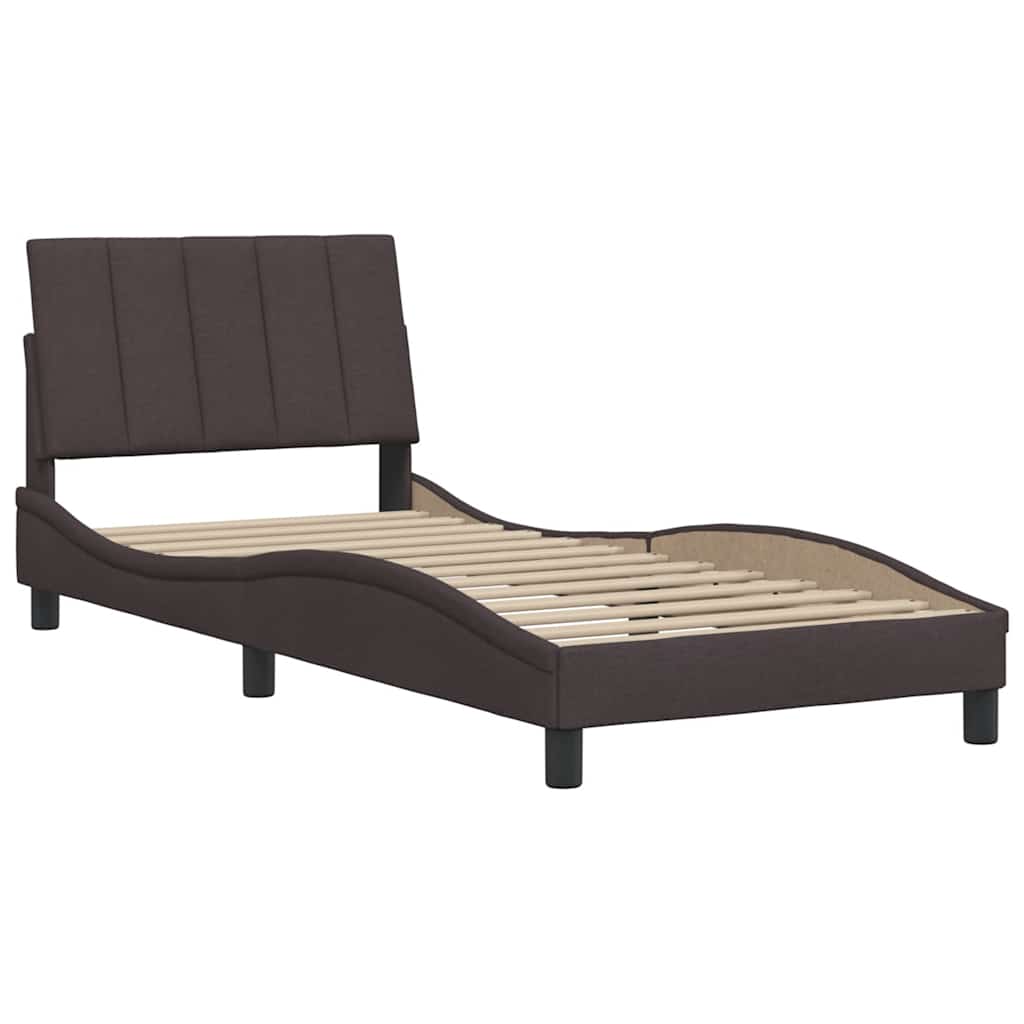 Bedframe zonder matras "Hanko" 90x200 cm stof donkerbruin is nu te koop bij PeponiXL, paradijselijk wonen!