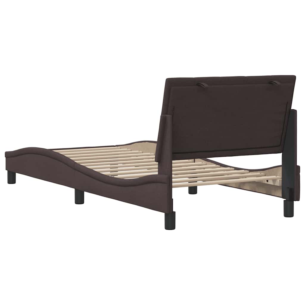 Bedframe zonder matras "Hanko" 90x200 cm stof donkerbruin is nu te koop bij PeponiXL, paradijselijk wonen!