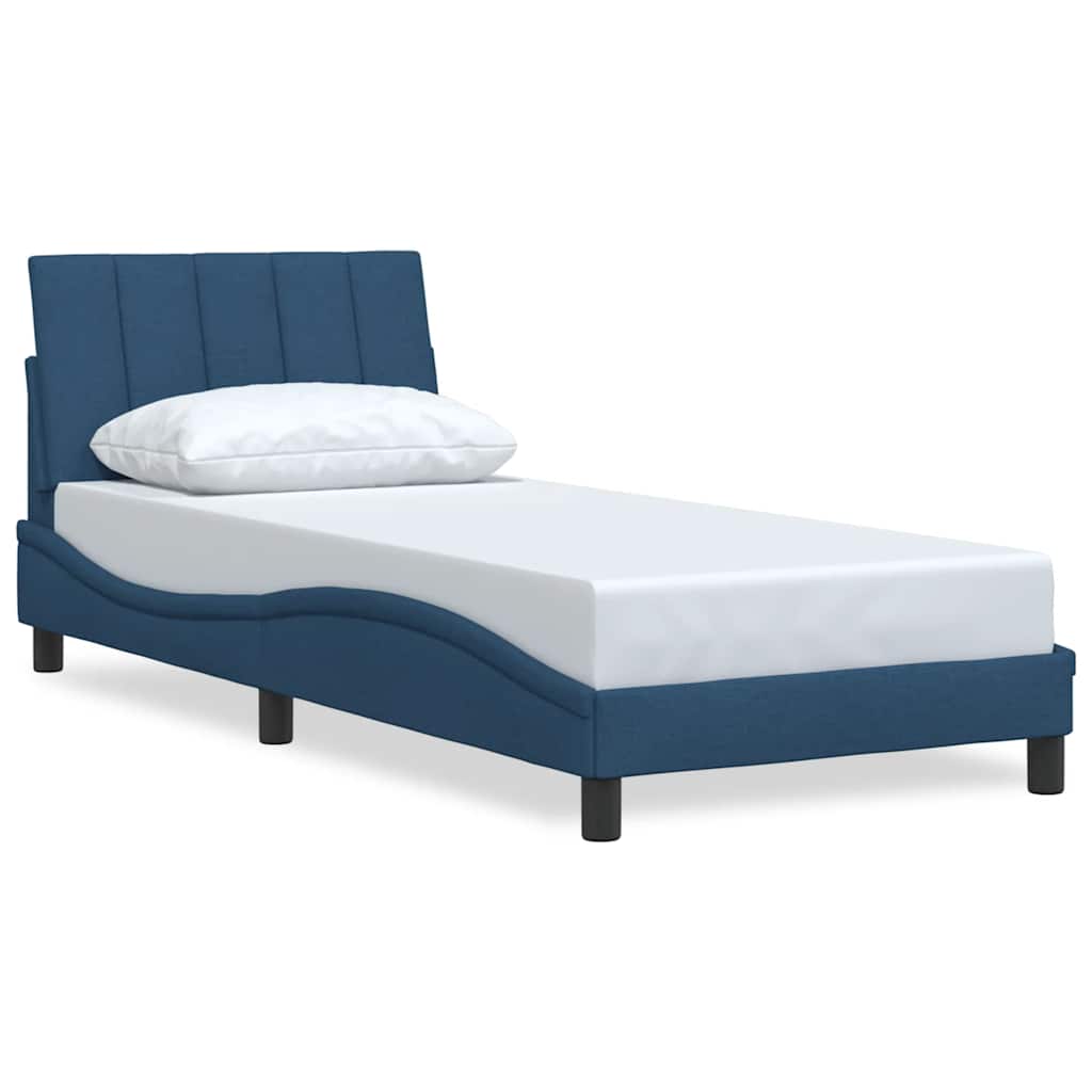 Bedframe zonder matras "Hanko" 90x200 cm stof blauw is nu te koop bij PeponiXL, paradijselijk wonen!