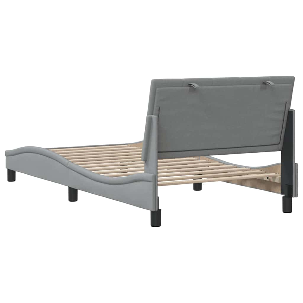 Bedframe zonder matras "Hanko" 100x200 cm stof lichtgrijs is nu te koop bij PeponiXL, paradijselijk wonen!