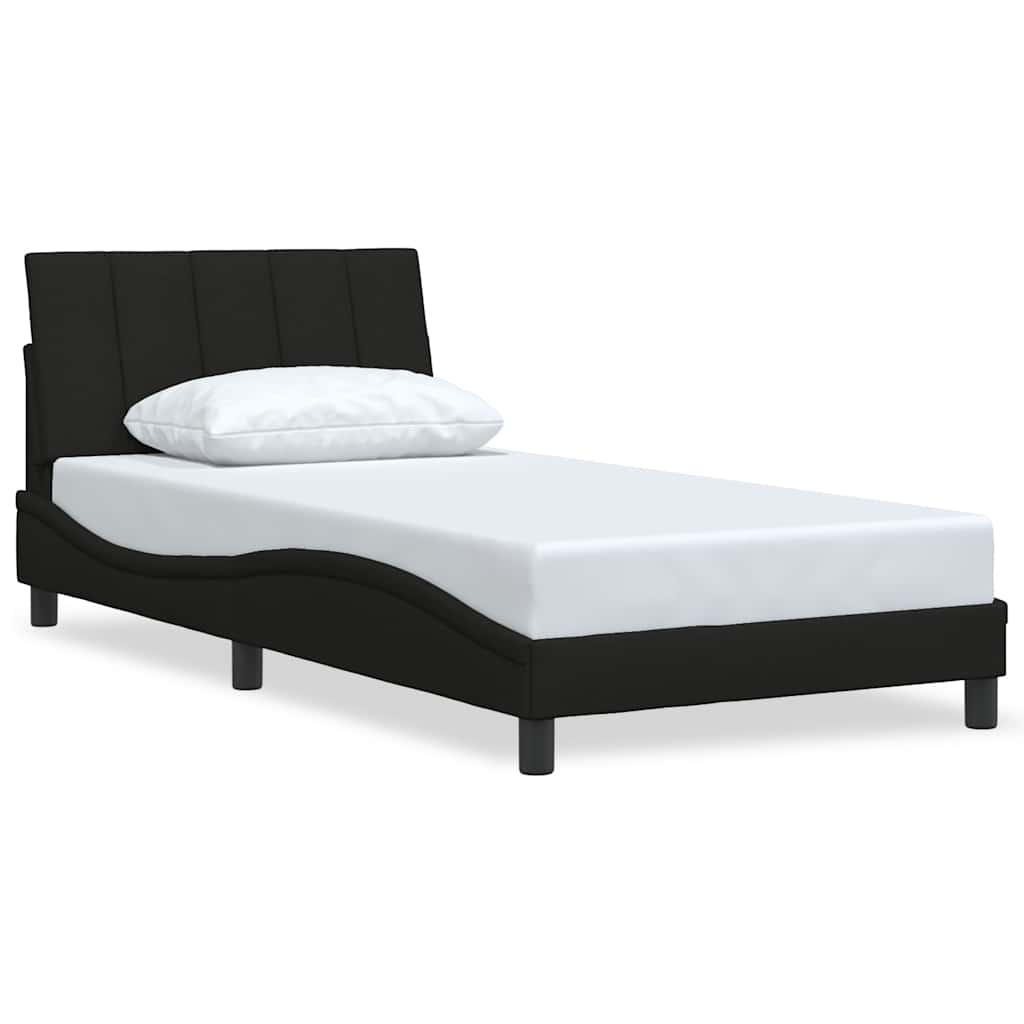 Bedframe zonder matras "Hanko" 100x200 cm stof zwart is nu te koop bij PeponiXL, paradijselijk wonen!